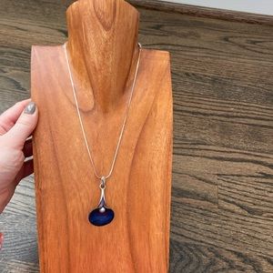 Sterling silver necklace with pearl pendant